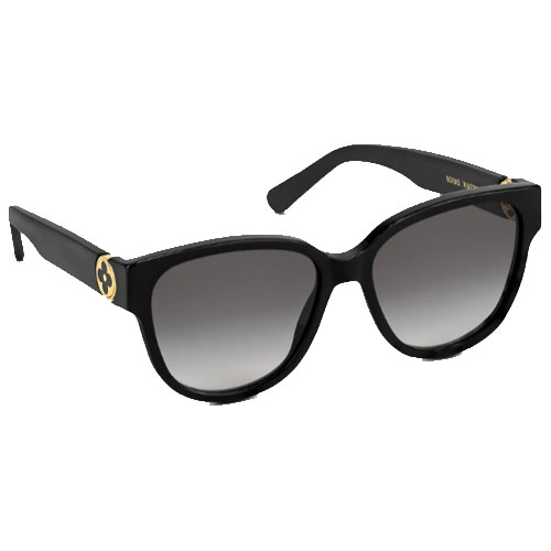 Z1617W LV Flower Round Sunglasses Black Gradient Lenses